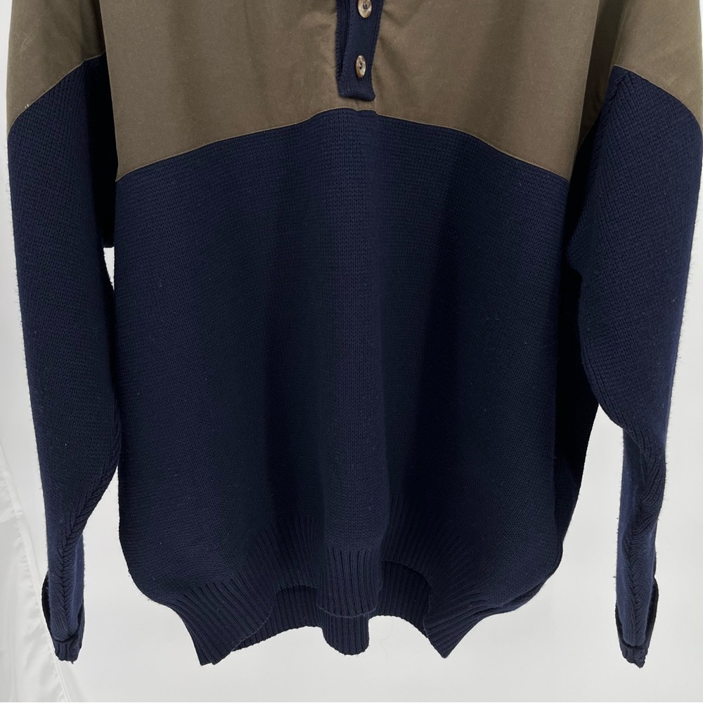 Filson Vintage Henley Guide Sweater Size XXL Green Wool Wax Shoulders Shooting - Picture 3 of 8